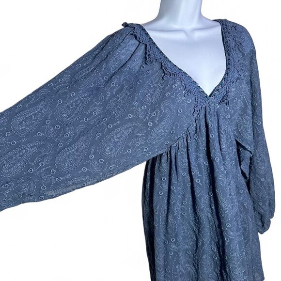 Free People Boho Paisley Floral Embroidered Mini Dress - Picture 3 of 8